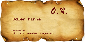 Odler Minna névjegykártya